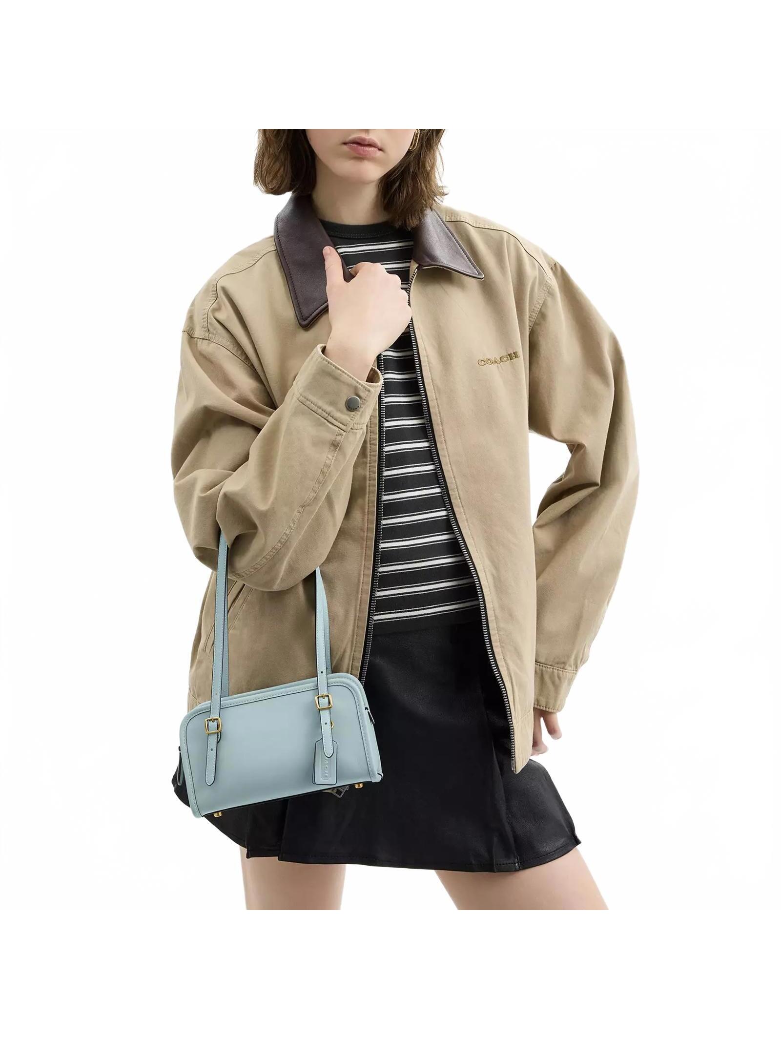 Coach Originals Swing Zip Bag 20 Brass / Light Blue Nwt